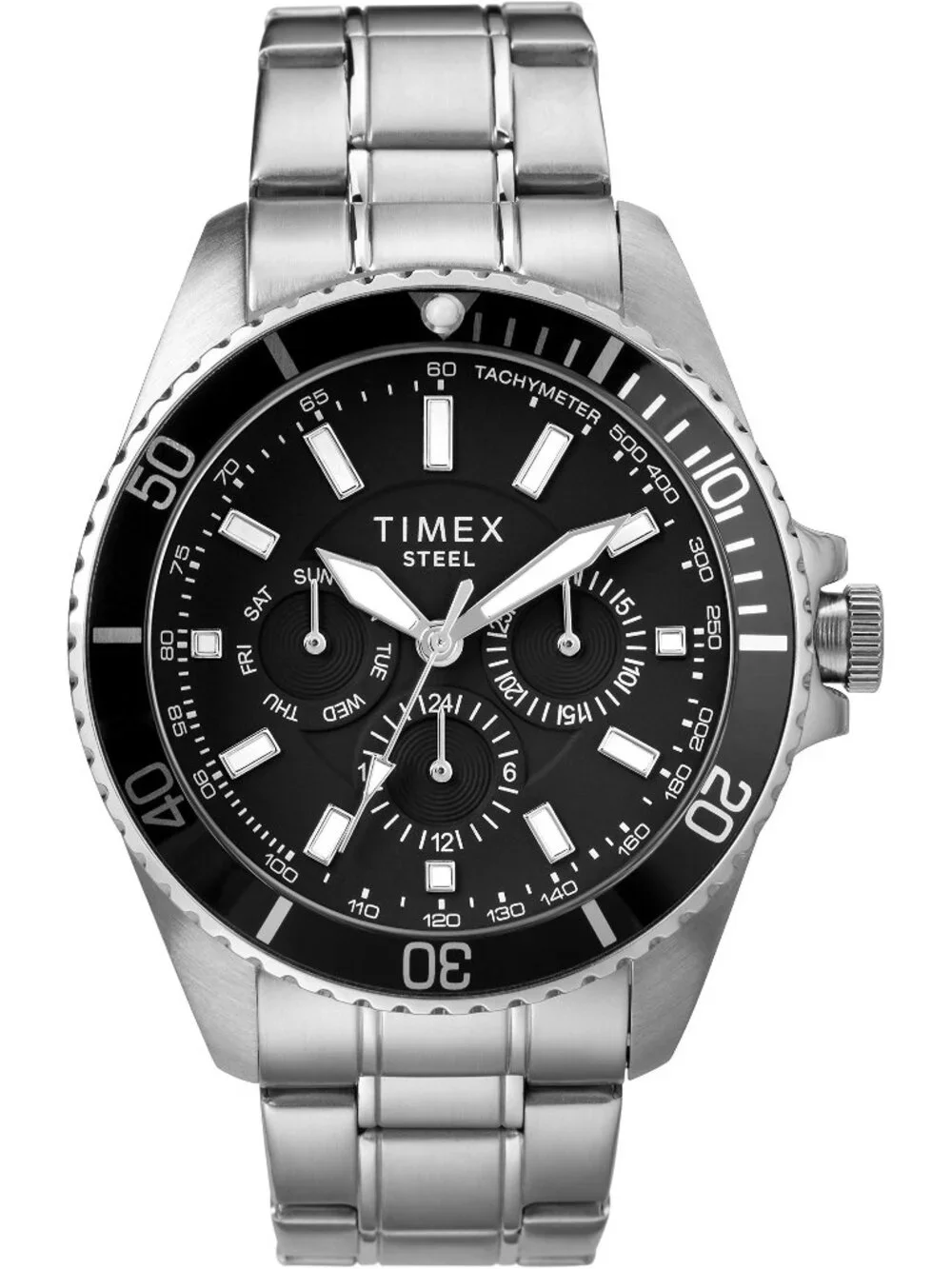 Timex Classics Men's 44.5 mm Stainless Steel Bracelet Watch Silver TW2T58900